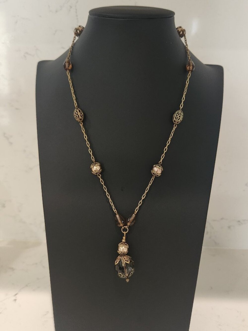 Vintage Antiqued Bronze-toned Chain Necklace